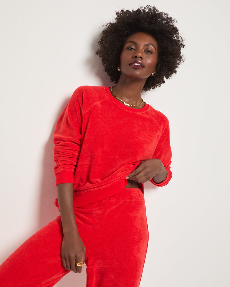 Pomegranate $|& SEAS Clifton Raglan Pullover - SOF Front