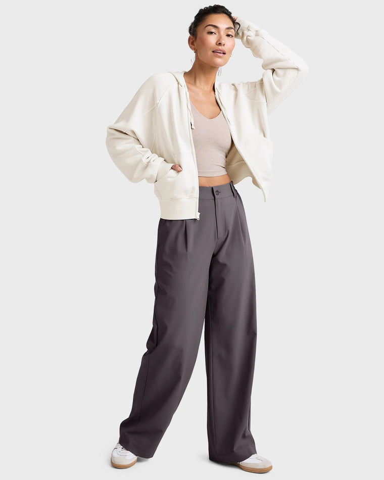 Soft Umber $|& Beyond Yoga Status Wide Leg Trousers - VOF Detail