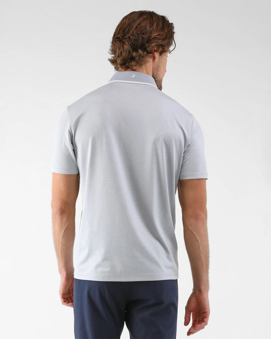 Ash Grey $|& Glyder Power Fade Short Sleeve Polo - Hanger Side