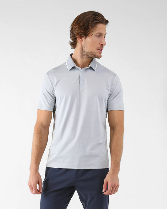 Ash Grey $|& Glyder Power Fade Short Sleeve Polo - VOF Detail
