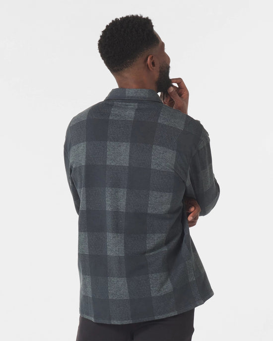 Carbon/Black Hudson Plaid Print $|& Glyder Trek Shirt - Hanger Side