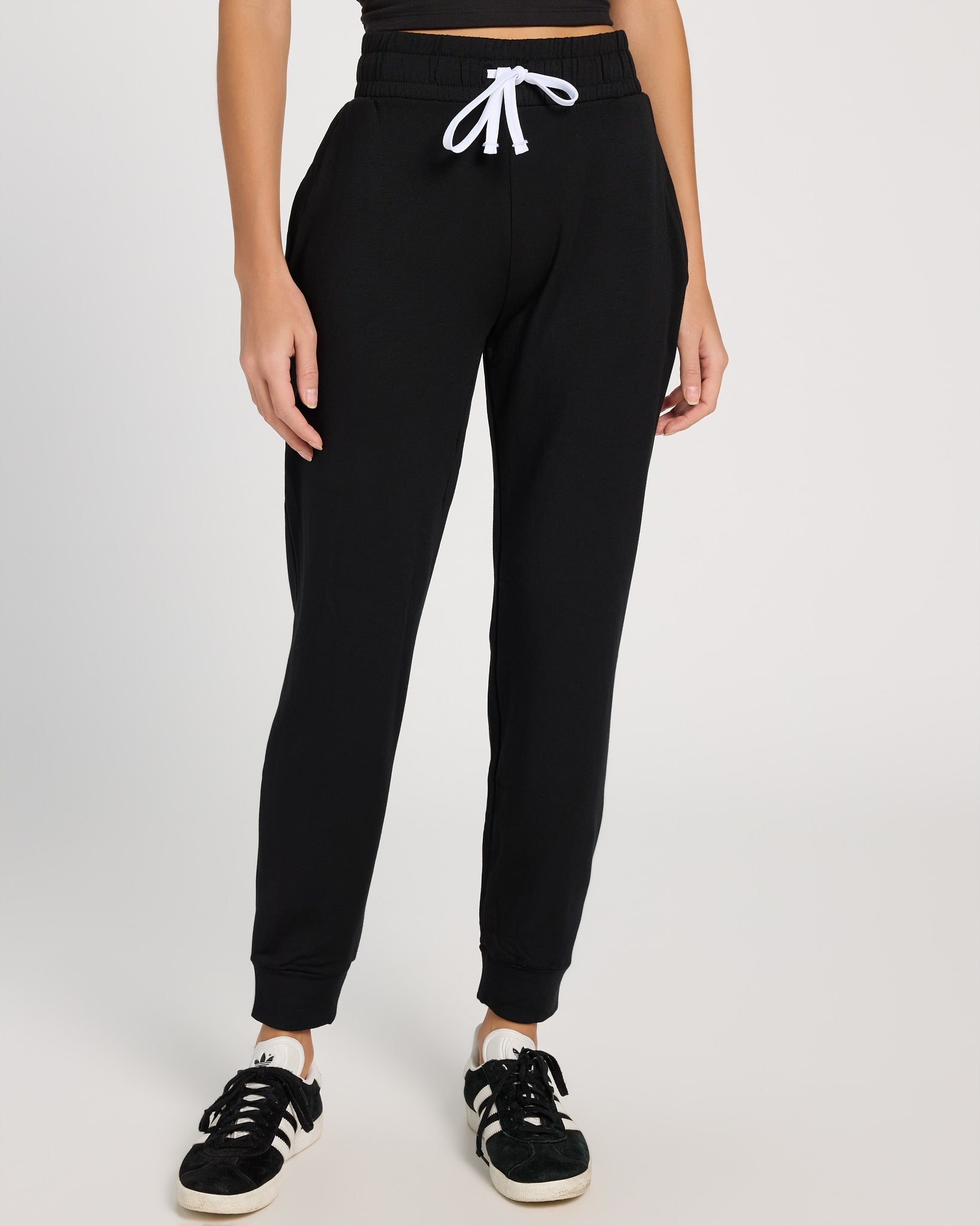 Black/White $|& Interval Flex Jogger - SOF Front