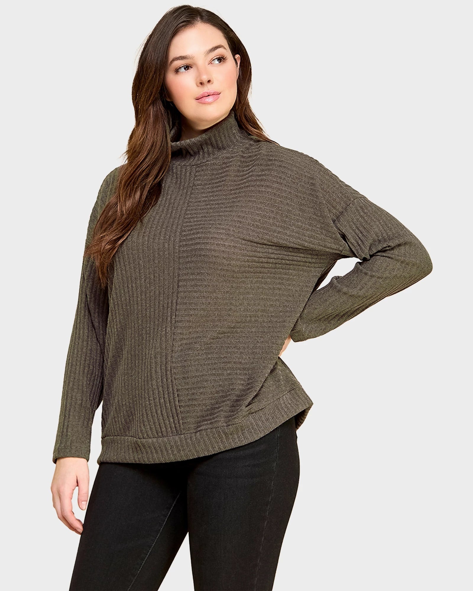 Mocha $|& Chris & Carol Turtleneck Sweater - Hanger Front