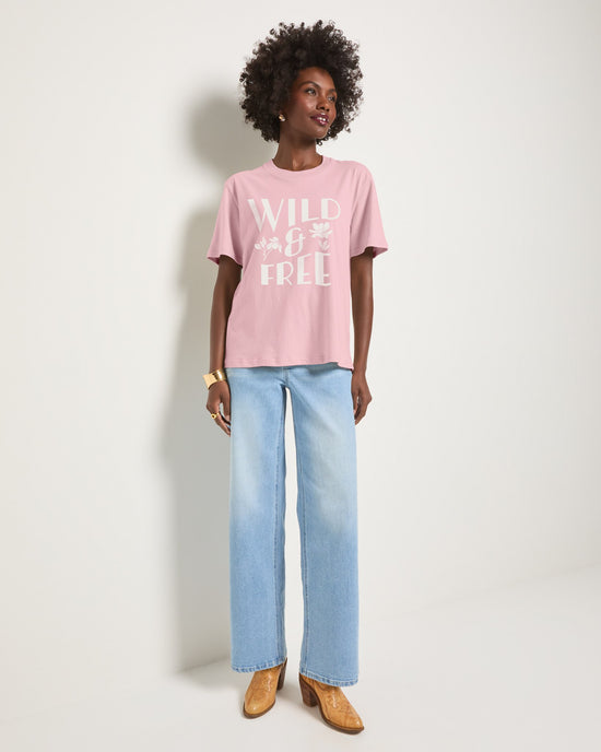 Tea Rose $|& SEAS Wild & Free Tides Graphic Tee - VOF Front