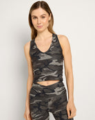 Grey Camo $|& Interval FlowHeather Sculpt Camo Stride Tank - SOF Front