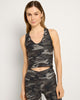 Stride Printed Spacedye V-Neck Long Crop Tank