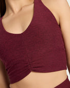 Red Wine $|& Interval FlowHeather Sculpt Enchant Bra - SOF Full Front
