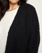 Black $|& Bobeau Two Pocket Popcorn Cardigan - SOF Full Front