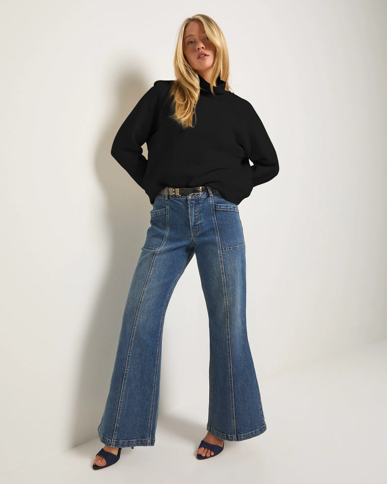 Black $|& SEAS Sunrise Mock Neck Sweatshirt - UGC On Fig