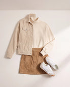 Cream $|& SEAS Sunrise Mock Neck Sweatshirt - SOF Front