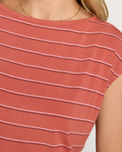 Burlwood Stripe $|& SEAS Brentwood Boat Neck Stripe Top - SOF Full Front