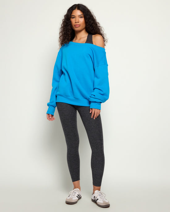 Electric Sky $|& Interval Fleece One Shoulder Pullover - UGC On Fig