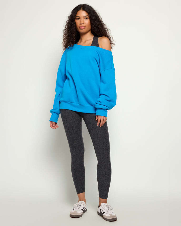 Electric Sky $|& Interval Fleece One Shoulder Pullover - UGC On Fig