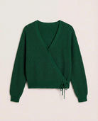Turf Green $|& Interval Surplice Wrap Sweater - Hanger Detail