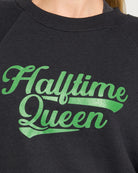 Black $|& Interval Reset Raglan Sweatshirt Halftime Queen - SOF Full Front