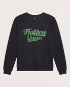 Black $|& Interval Reset Raglan Sweatshirt Halftime Queen - Hanger Detail