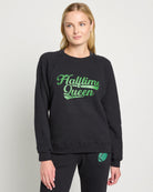Black $|& Interval Reset Raglan Sweatshirt Halftime Queen - SOF Front
