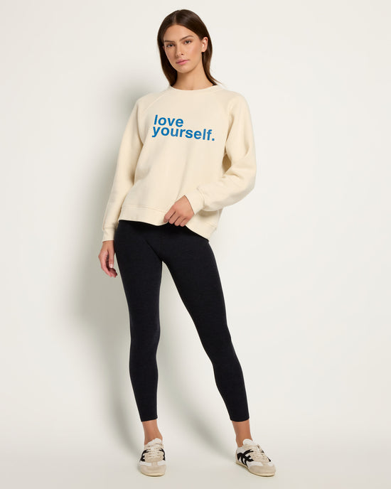 Cream $|& Interval Reset Raglan Sweatshirt Love Yourself - UGC On Fig