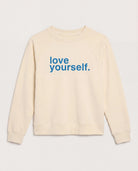 Cream $|& Interval Reset Raglan Sweatshirt Love Yourself - Hanger Detail