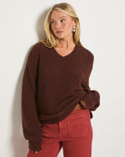 Mahogany $|& SEAS Redwood Retreat Sweater - SOF Front
