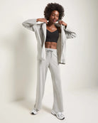 Light Heather Grey $|& Interval Power Move Wide Leg Pant - UGC On Fig