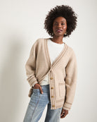 Heather Cream $|& SEAS Island Cardigan - SOF Front