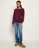 Heather Elderberry $|& Herizon Sweet Echoes Henley Sweater - UGC On Fig