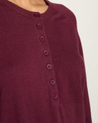 Heather Elderberry $|& Herizon Sweet Echoes Henley Sweater - SOF Full Front
