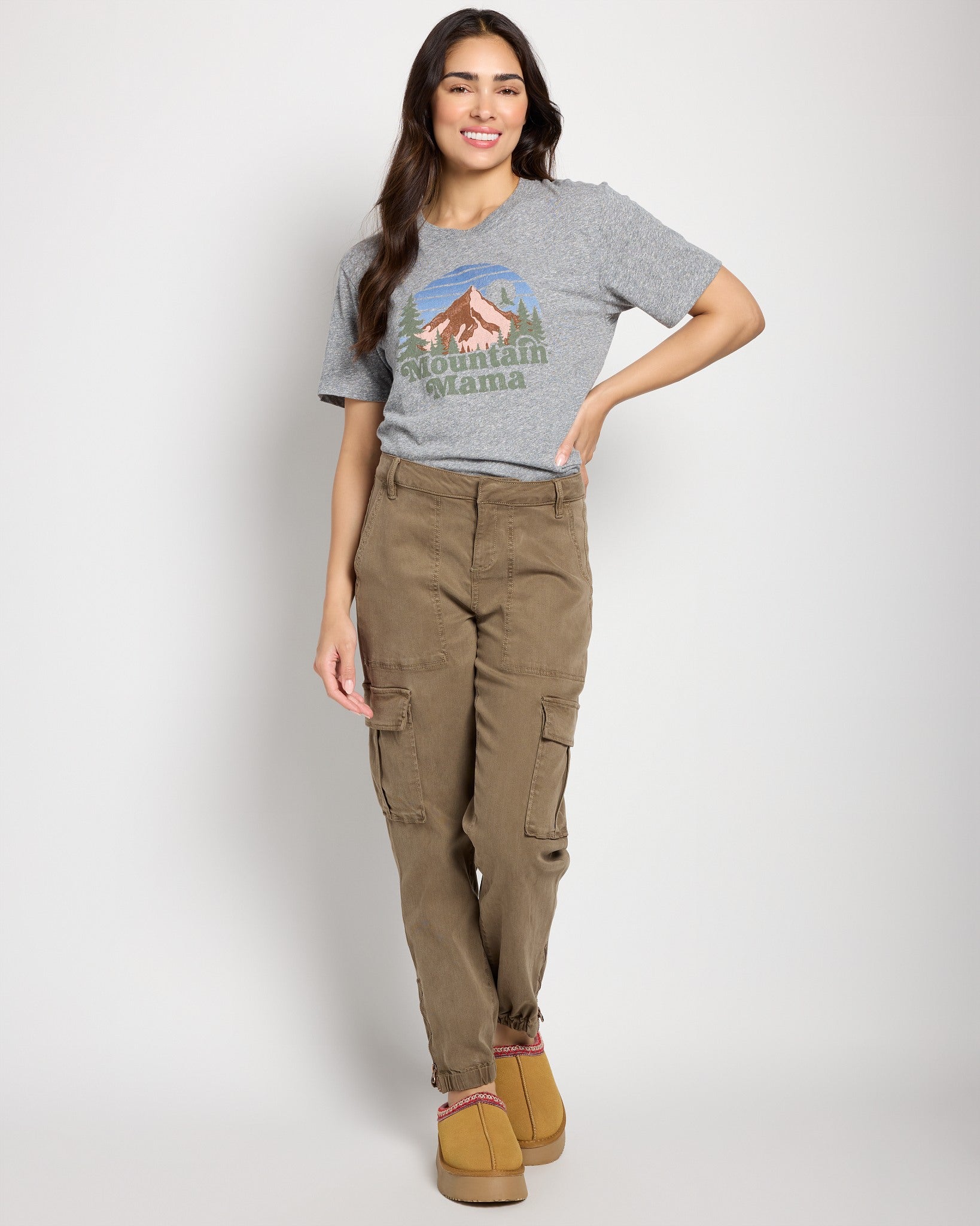 Heather Grey $|& Herizon Mountain Mama Easy Day Tee - UGC On Fig