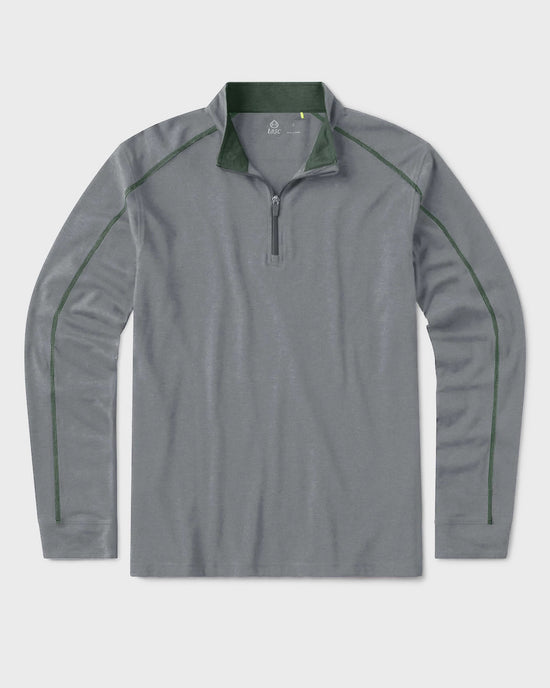 Heather Grey/Spruce $|& Tasc Carrollton Quarter Zip - VOF Detail