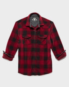 Red/Charcoal $|& Flag & Anthem Premont Long Sleeve Western Hero Knit Flannel - Hanger Back