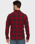 Red/Charcoal $|& Flag & Anthem Premont Long Sleeve Western Hero Knit Flannel - Hanger Side