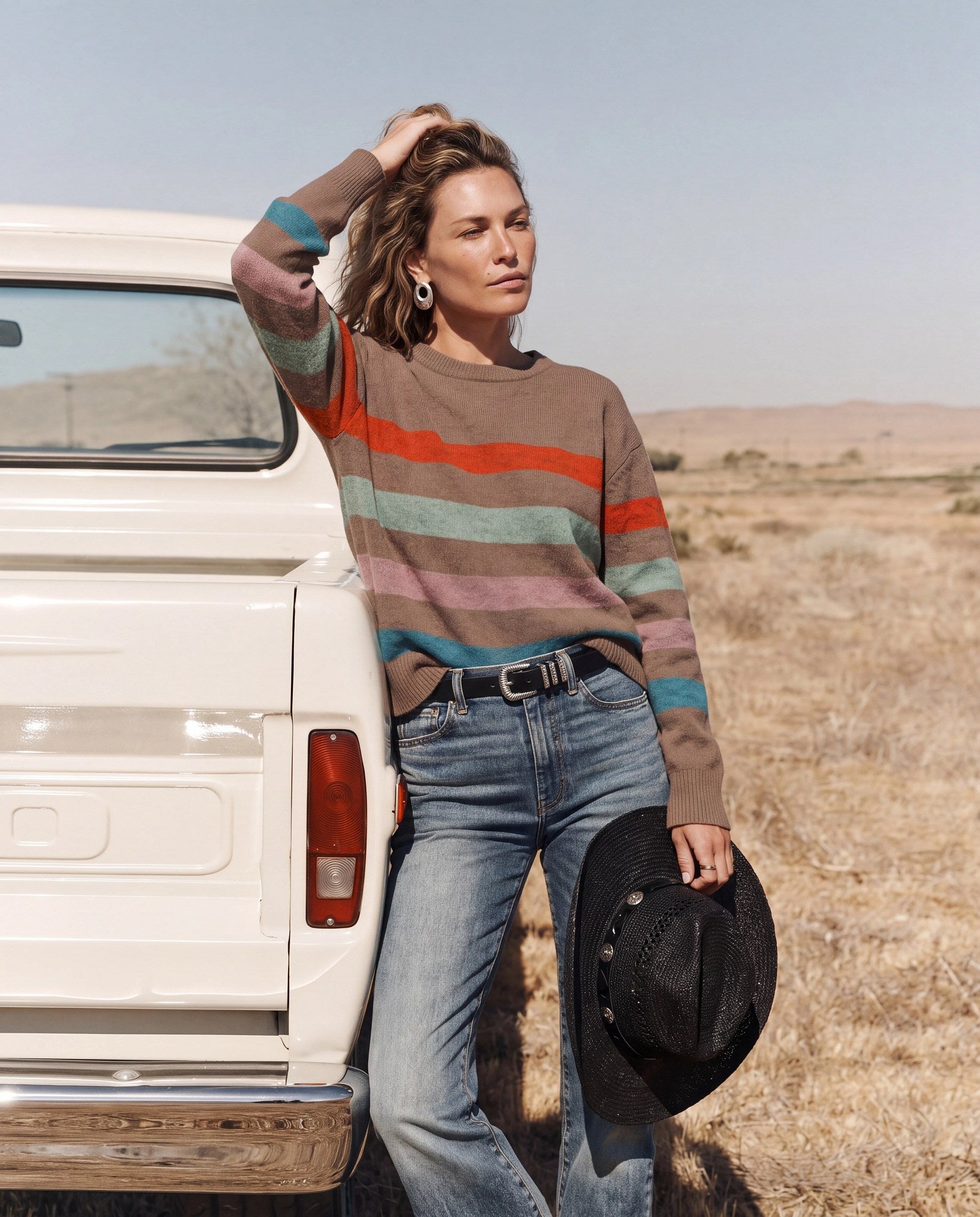 Heather Dune $|& SEAS Harbor Haven Striped Sweater - SOF Side