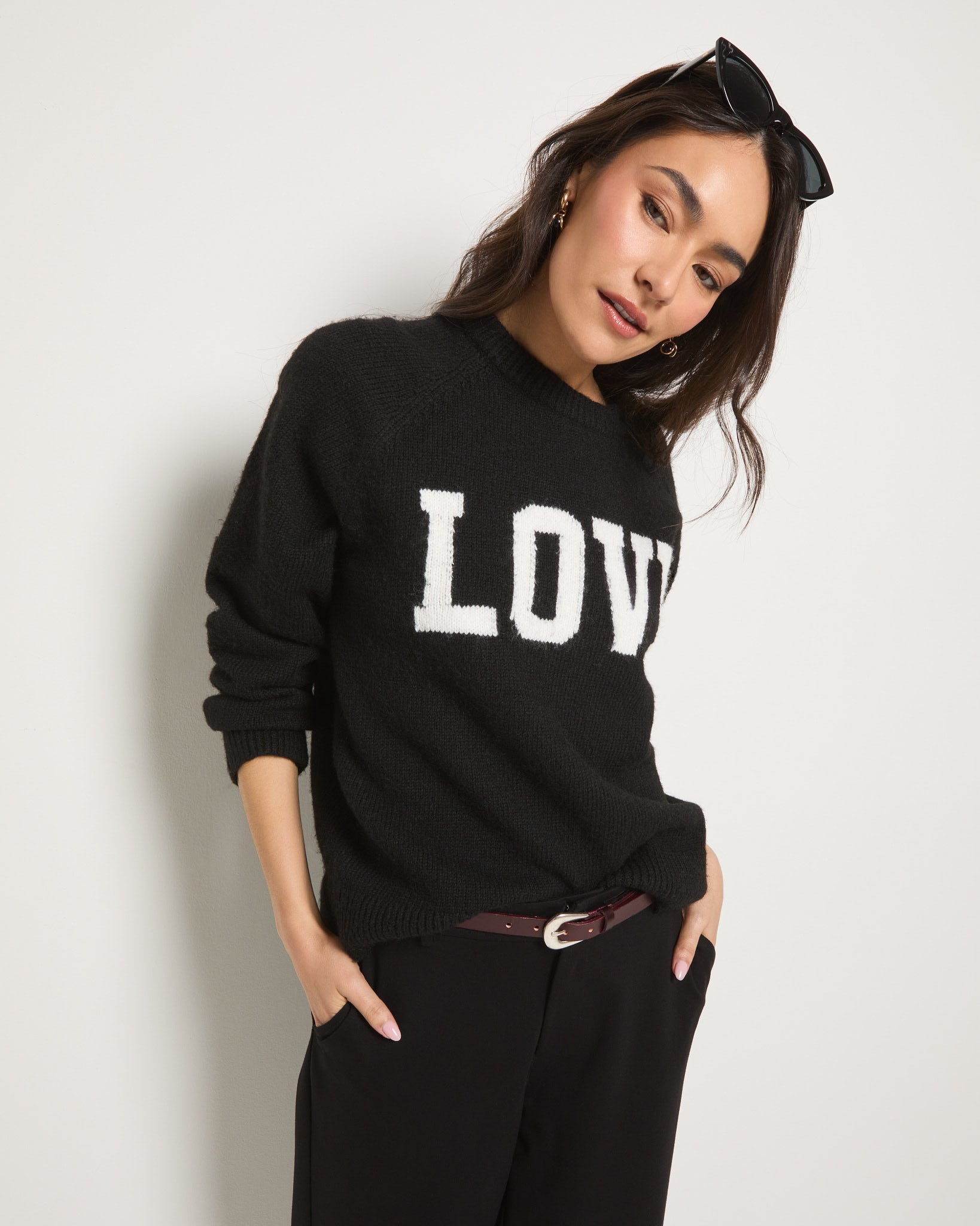 Black $|& SEAS Love Sweater - SOF Front