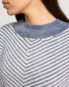 Dark Country Blue $|& SEAS Harvest Moon Chevron Stripe Sweater - SOF Full Front