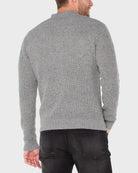 Light Grey $|& Liverpool Donegal Ribbed 1/4 Zip Sweater - Hanger Side