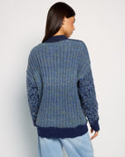 Mariner Midnight $|& SEAS Gemini V-Neck Cardigan - SOF Back