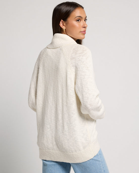Cream $|& SEAS Aura Shawl Collar Cardigan - SOF Back