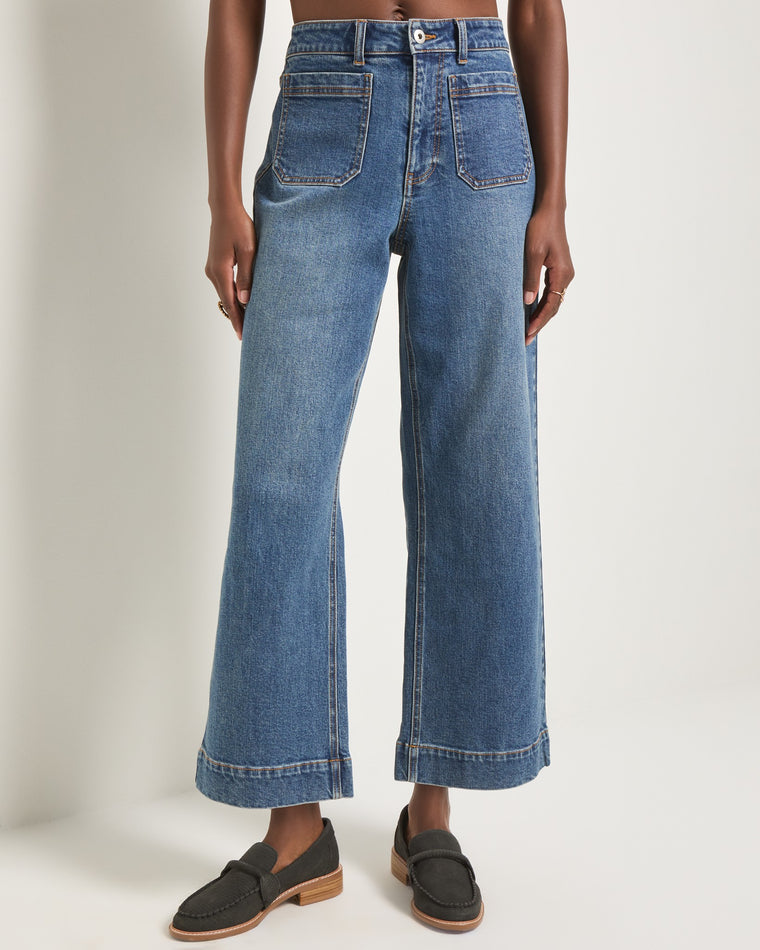 Storm $|& SEAS Caroline Cropped Wide Leg Jean - VOF Front