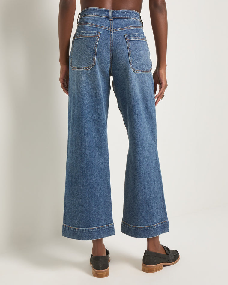 Storm $|& SEAS Caroline Cropped Wide Leg Jean - SOF Back