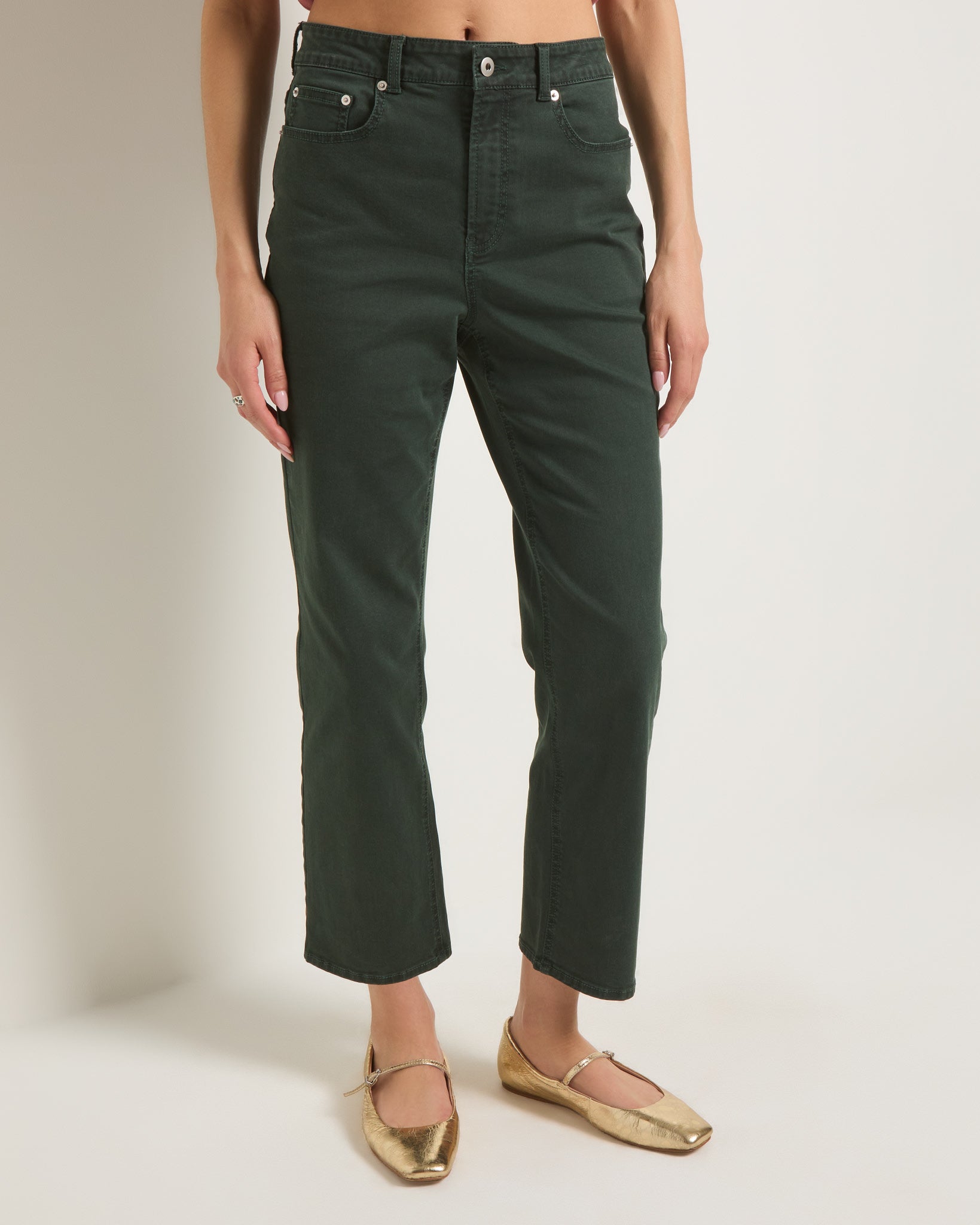 Bray High Rise Straight Twill Pants - Structured Everyday – Wantable