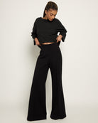 Black $|& Citrus Naya Wide Leg Pull-On Trouser - UGC On Fig