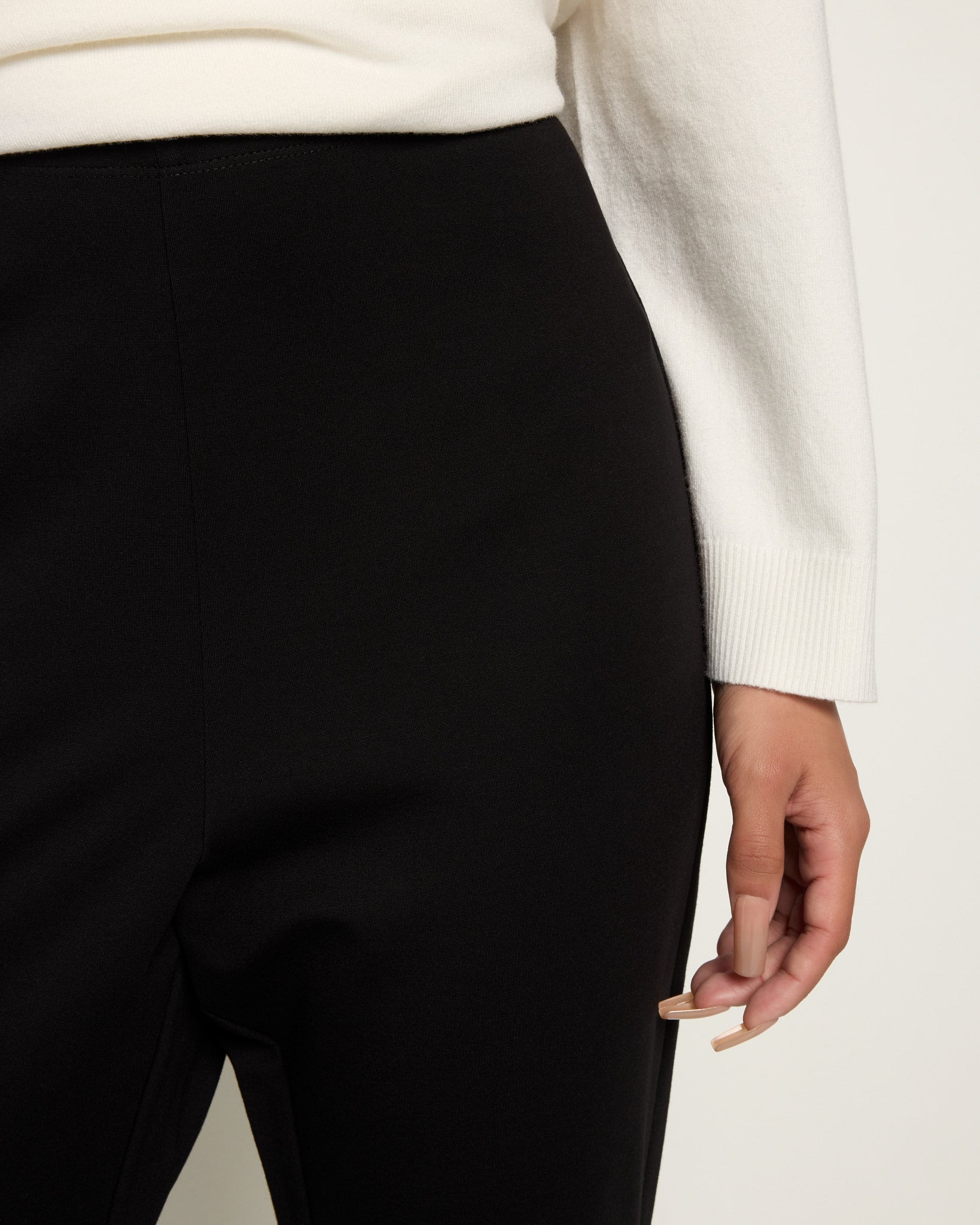 Black $|& Citrus Naya Pull-On Flare Trouser - SOF Full Front