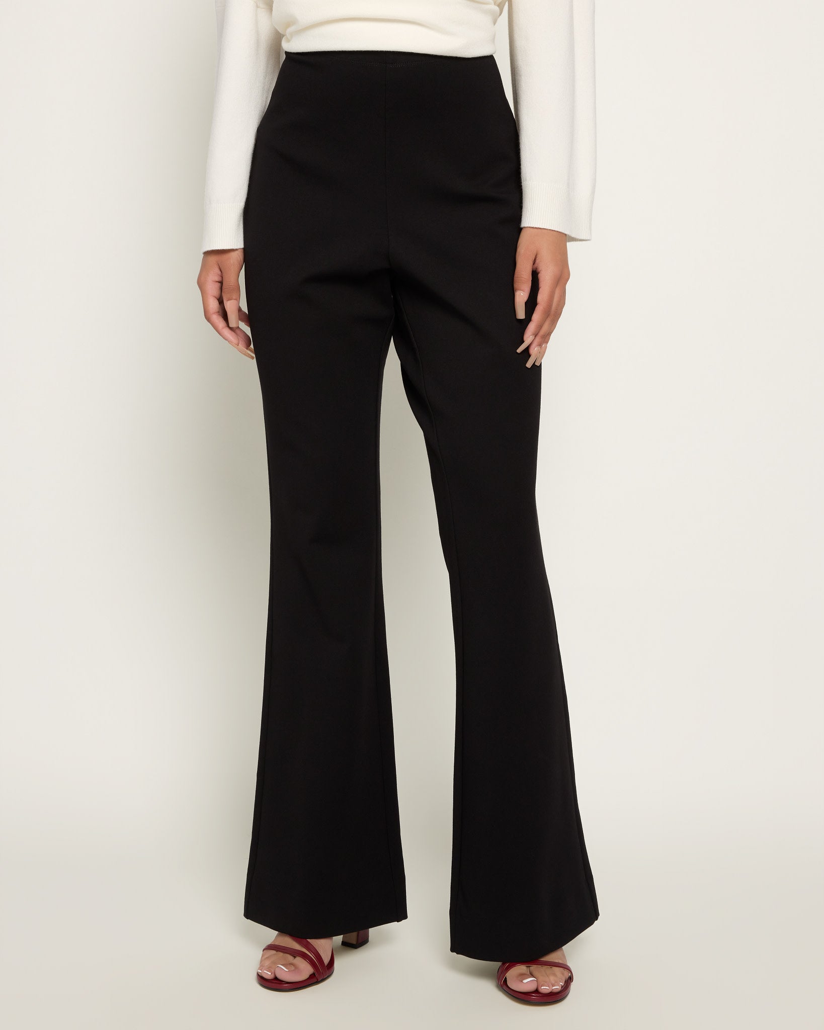 Black $|& Citrus Naya Pull-On Flare Trouser - SOF Front