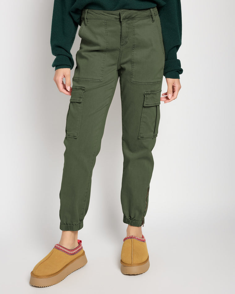 Olive Branch Green $|& Herizon Niki Cargo Pant - SOF Front
