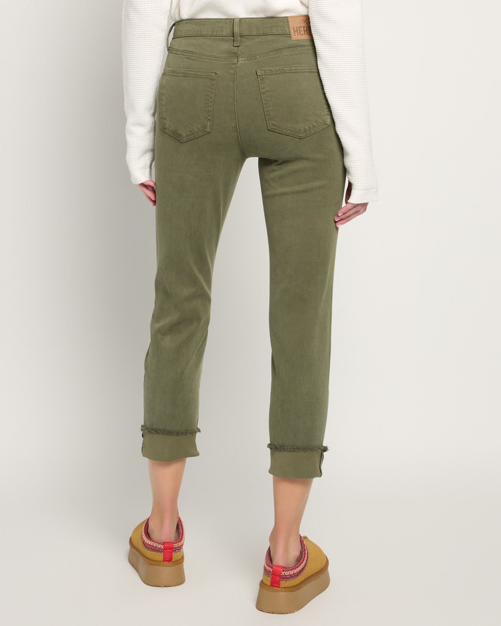 Olive Branch $|& Herizon Lana Cropped Straight Leg Jeans - SOF Back