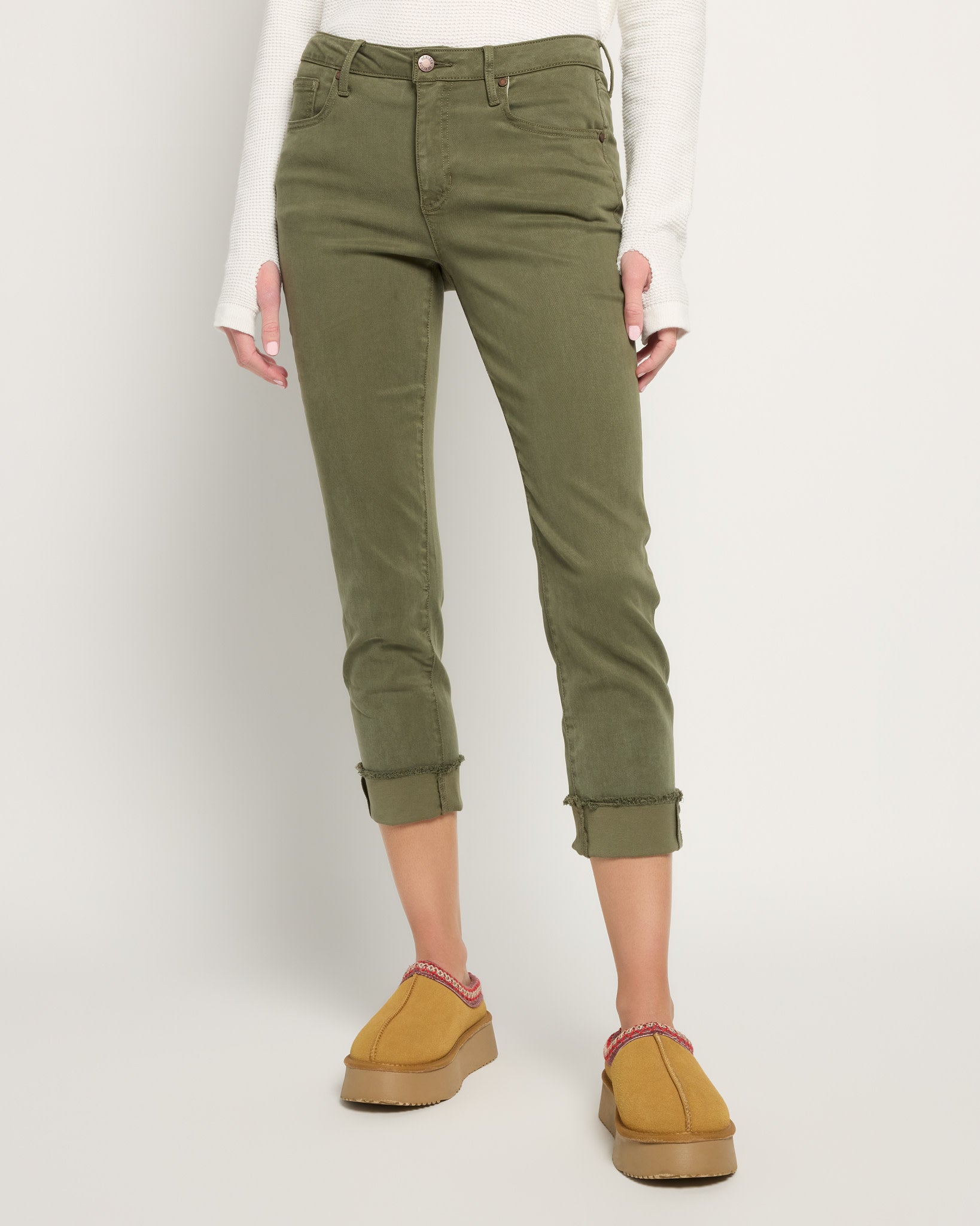 Olive Branch $|& Herizon Lana Cropped Straight Leg Jeans - SOF Front