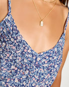 Sapphire Floral $|& SEAS Serene Spaghetti Strap Tank - SOF Full Front