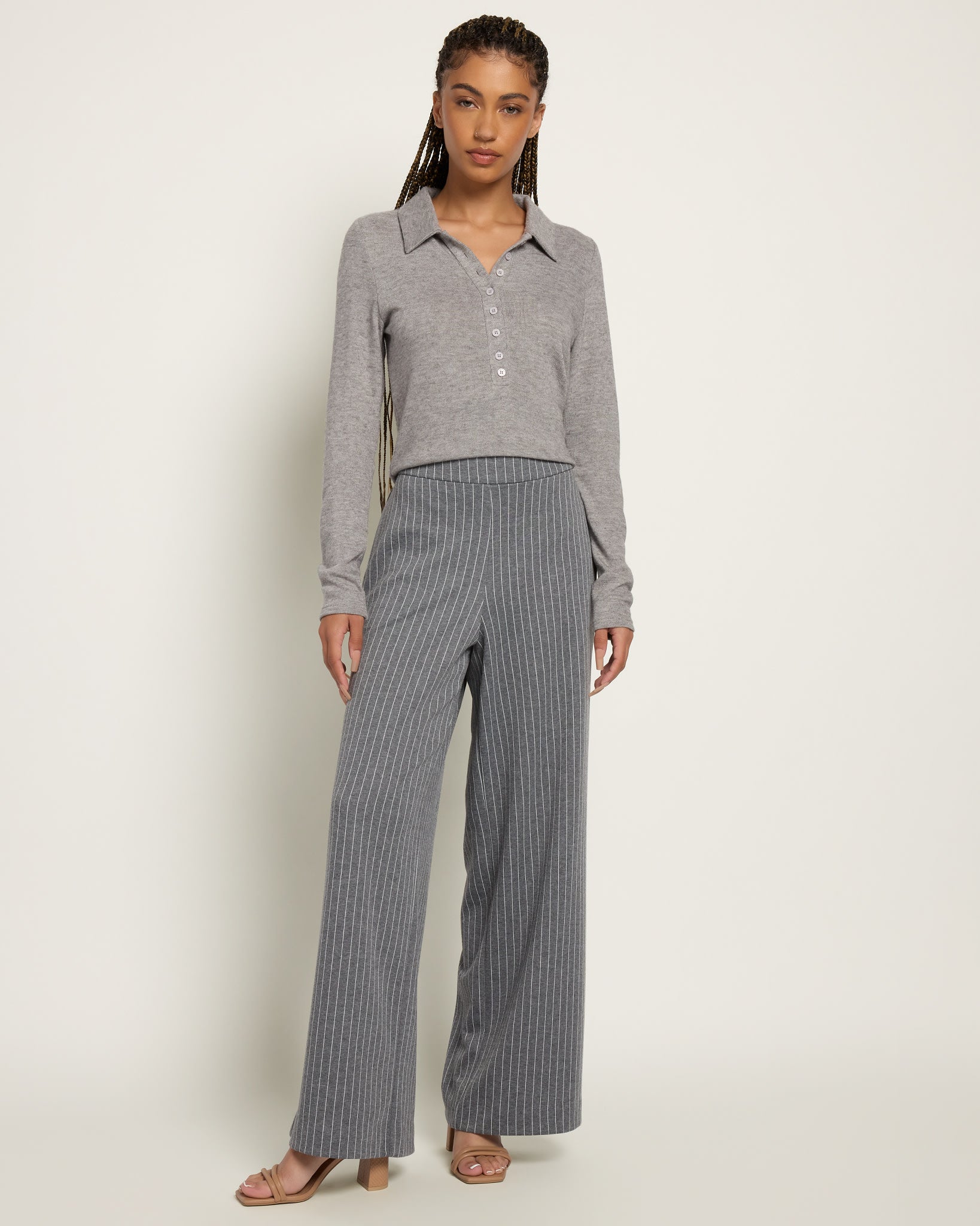 Graphite $|& Citrus Citywide Wide Leg Pull-On Trouser - UGC On Fig
