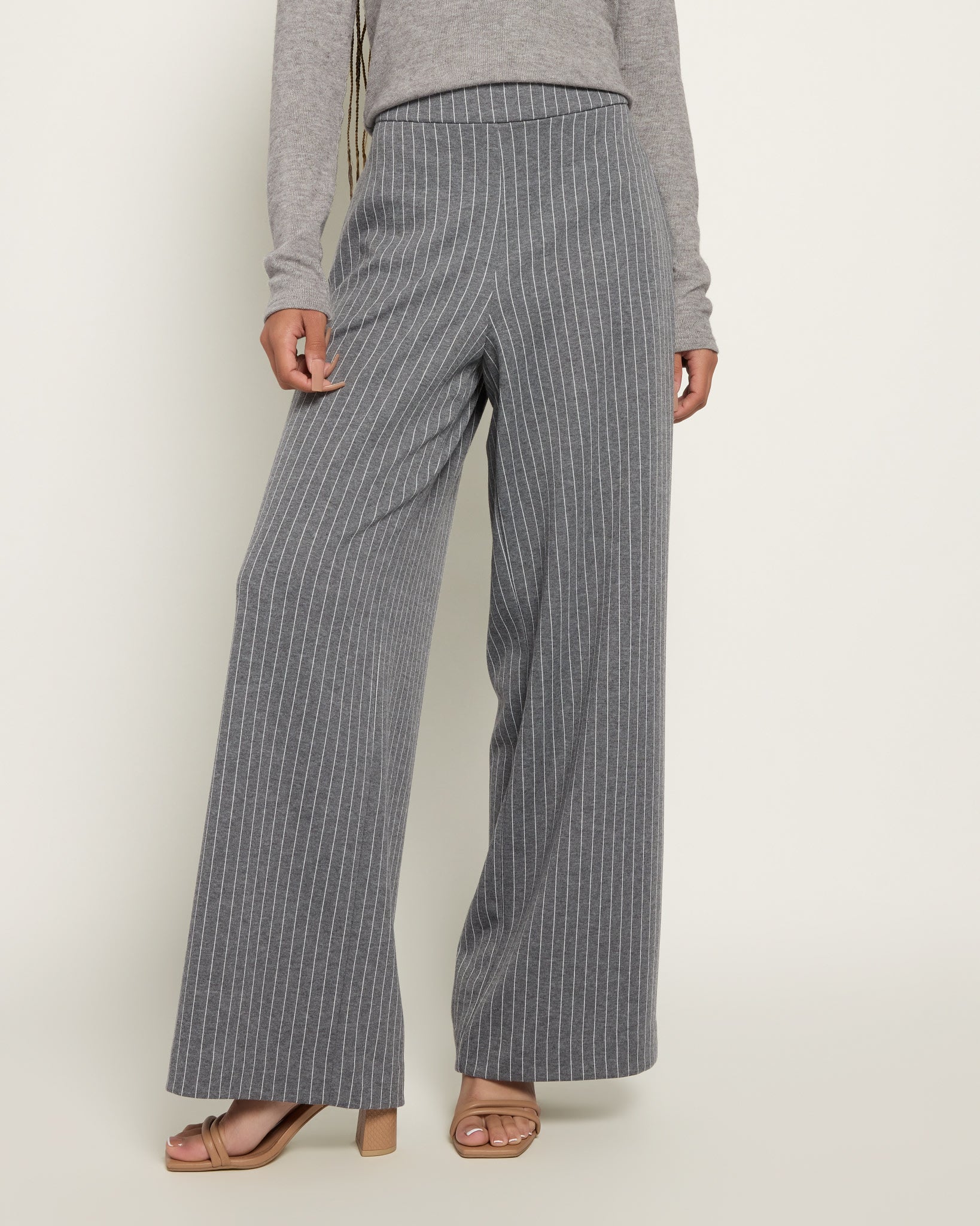 Graphite $|& Citrus Citywide Wide Leg Pull-On Trouser - SOF Front